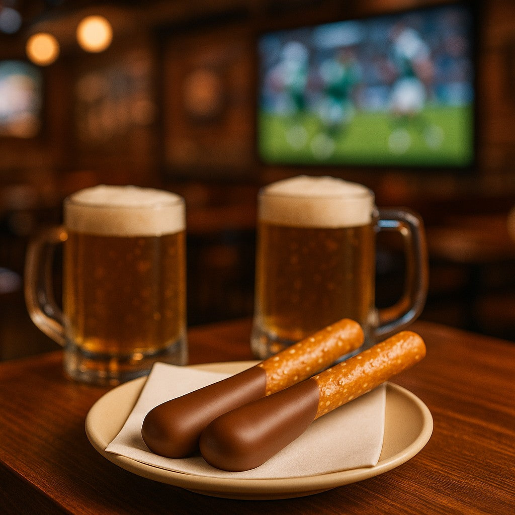 Hand-Dipped Milk Chocolate Pretzel Rods