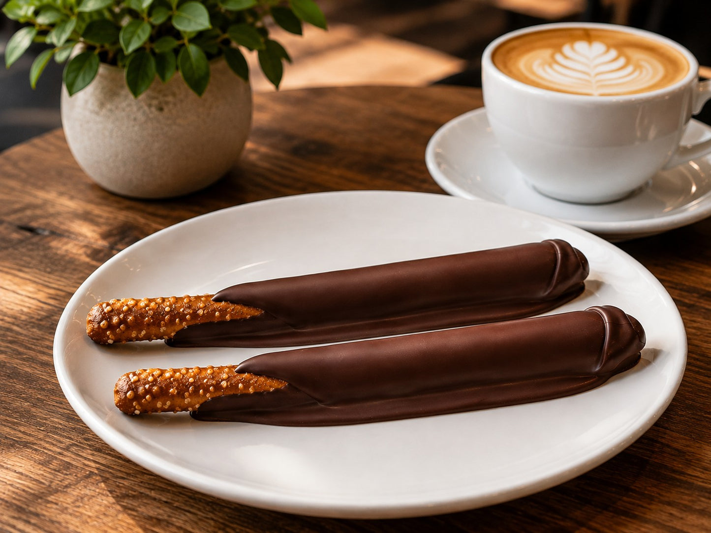 Hand-Dipped Chocolate Pretzel Rods