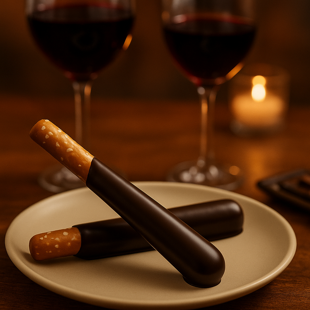 Hand-Dipped Chocolate Pretzel Rods