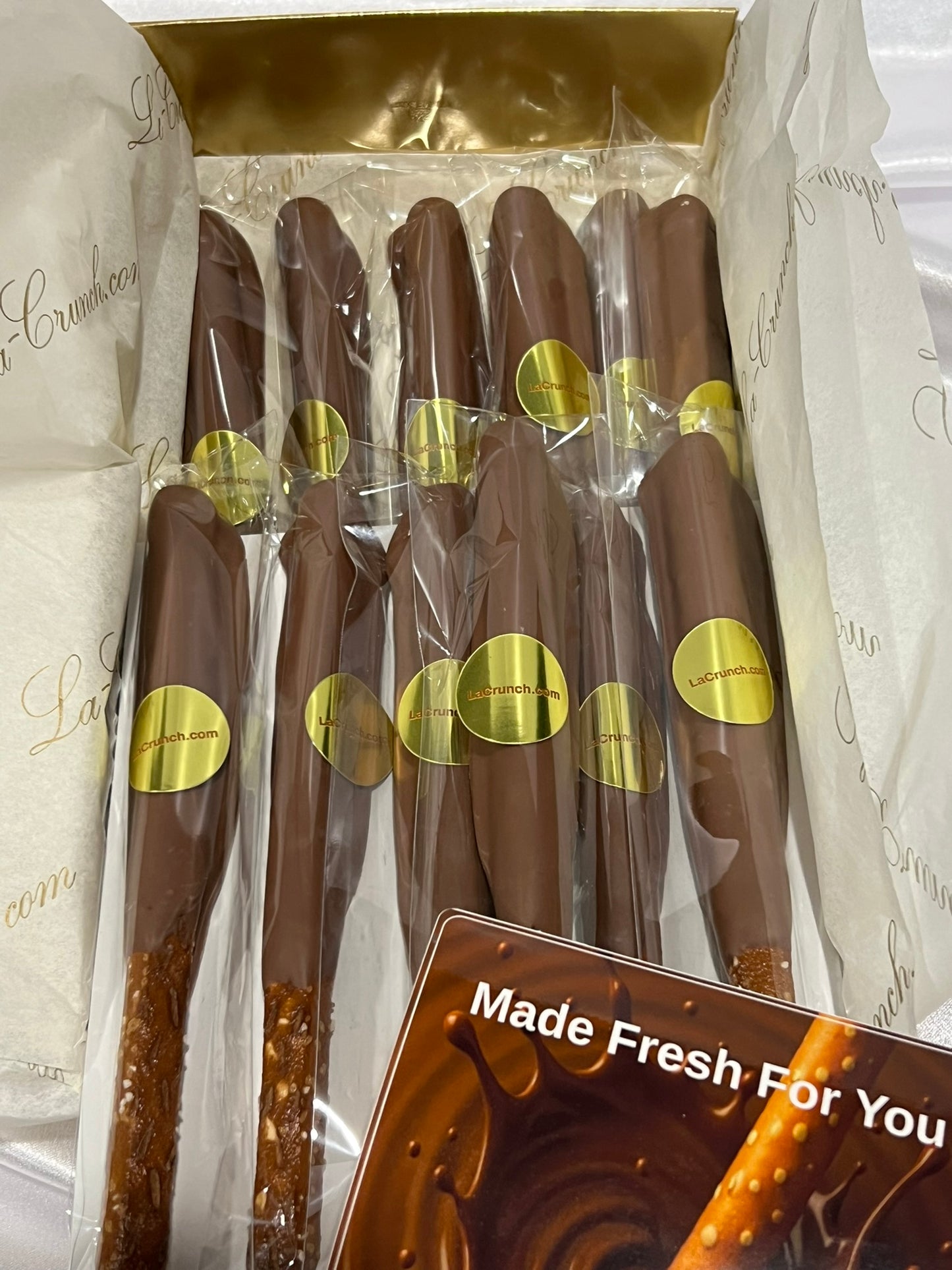Personal Pizza Box - Hand-Dipped Chocolate Pretzel Rods