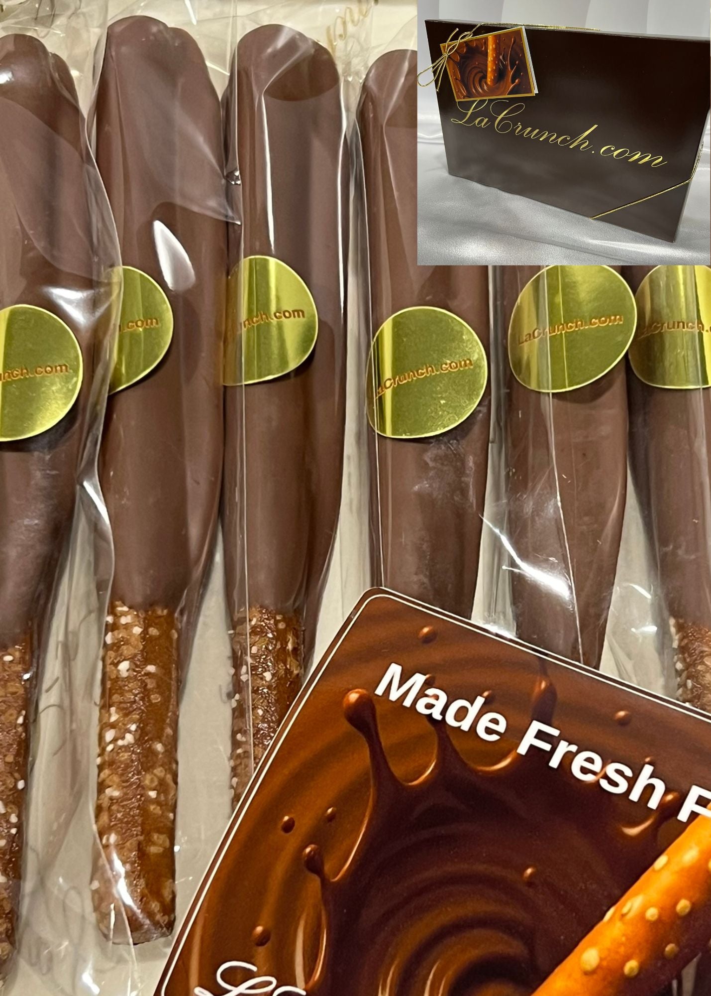 Hand-Dipped Chocolate Pretzel Rods
