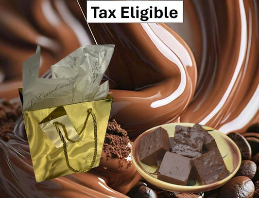 Shipping - B2B (TAX eligible) Gold Gift Bag with 12 pc LaCrunch Chocolates